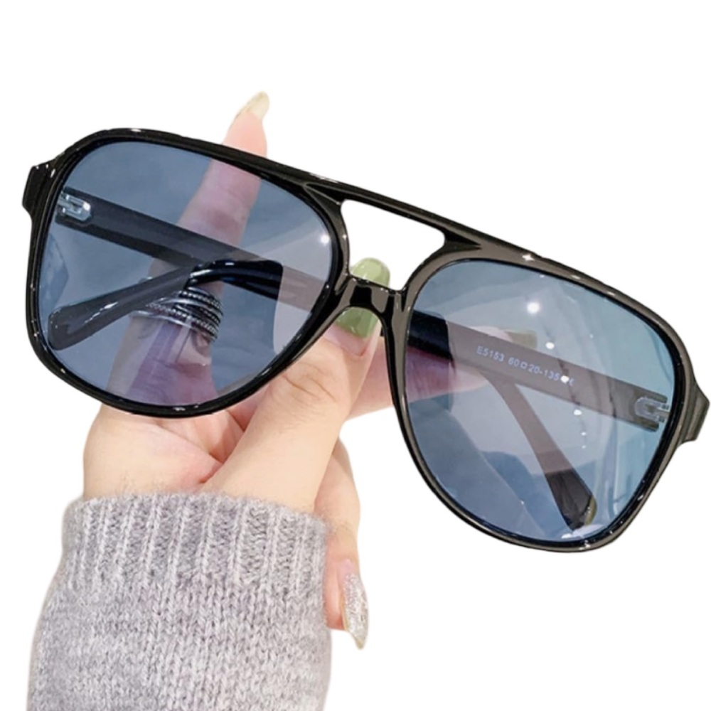 Retro Oversized Aviators Double Bridge Sunglasses UV400 Rave Festival